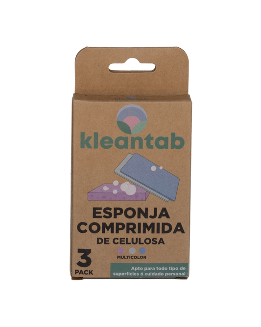 Esponja Comprimida de Celulosa Biodegradable - 3 unidades