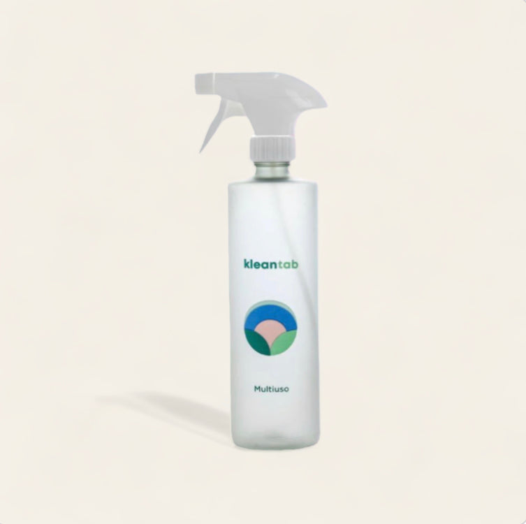 Botella de 500ml 100% reciclada para Kleantab Limpiador Multiuso, Cocina, Baño, Vidrio