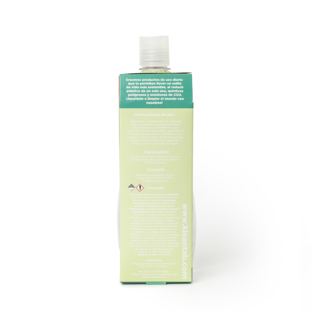 DETERGENTE LAVAPLATOS EN POLVO - STARTER SET- RINDE 600 ml