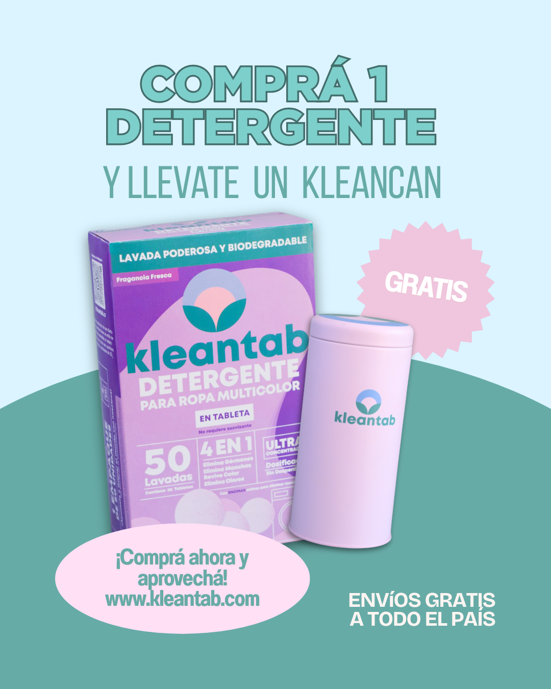 Detergente para Ropa en Tableta Multicolor - 50 tabletas