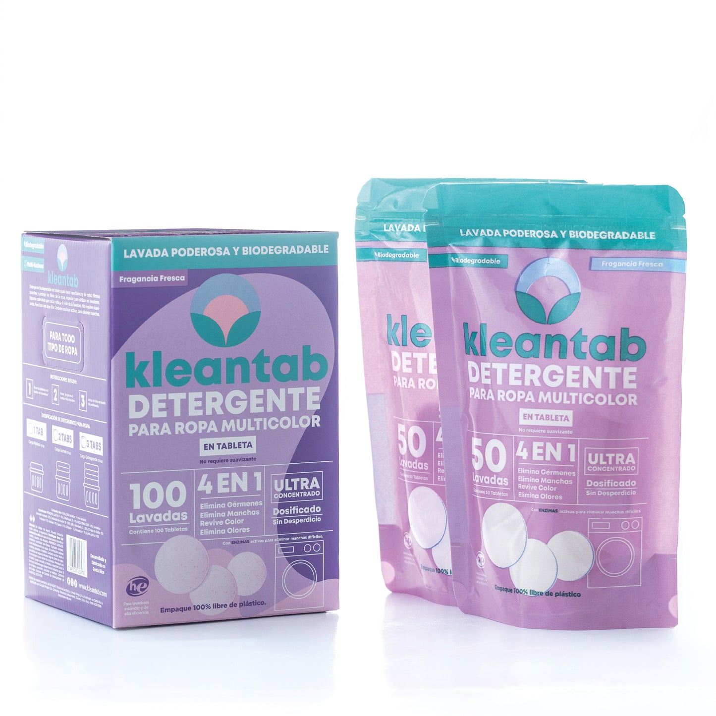 Detergente para Ropa en Tableta Multicolor - 100 tabletas