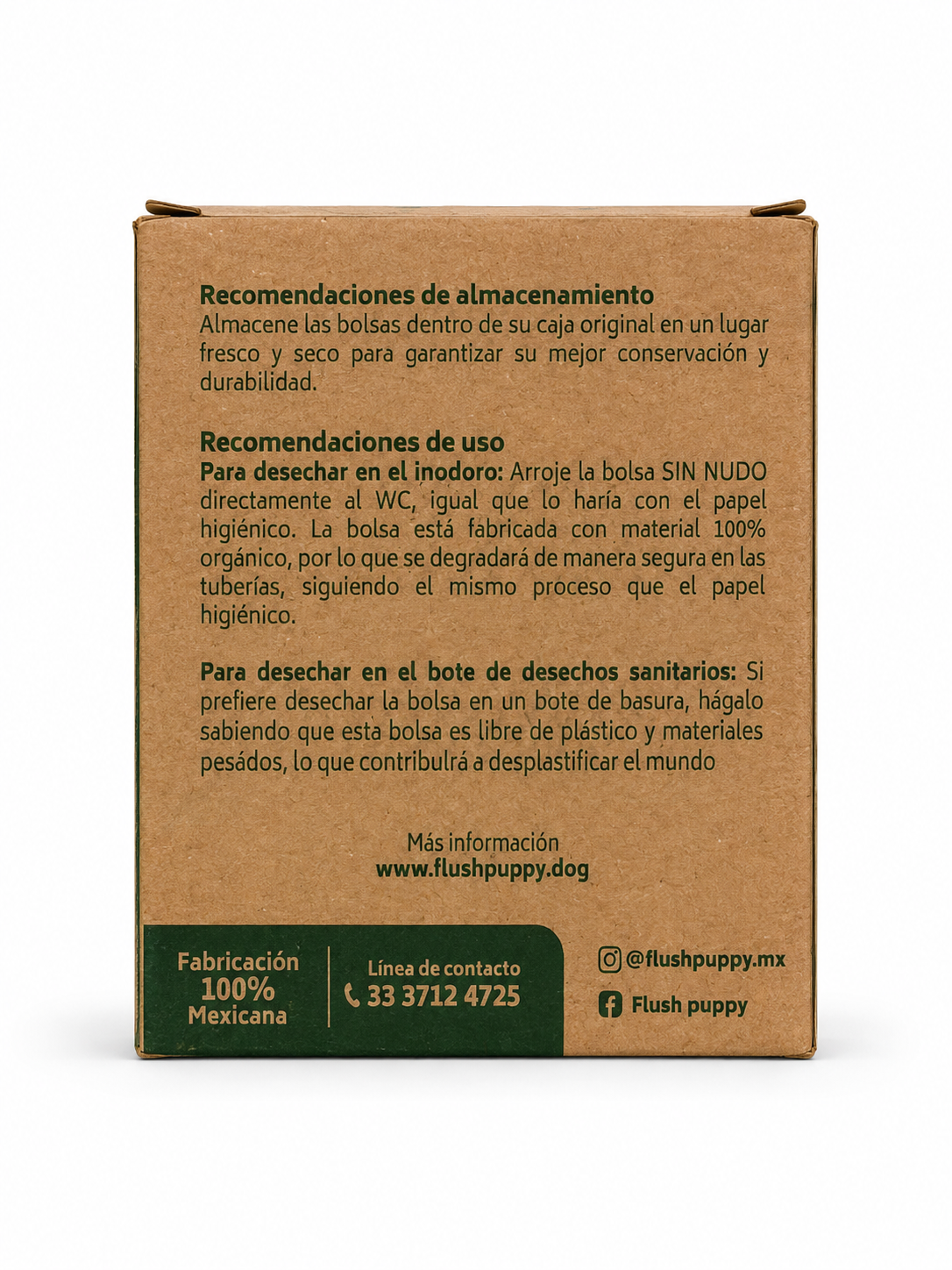 BOLSA PARA DESHECHOS ORGÁNICOS FLUSHABLE - 6 ROLLOS