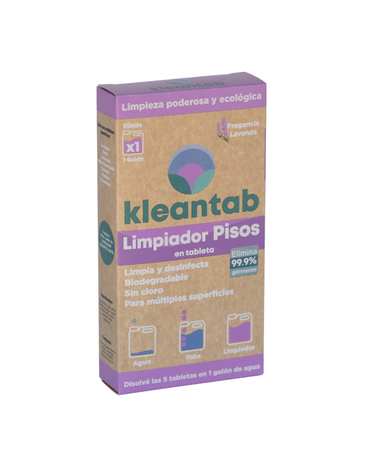 Limpiador Desinfectante para Pisos 5 Tabletas Fragancia Lavanda - Refill Rinde 1 galón