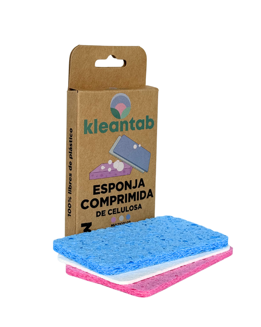 Esponja Comprimida de Celulosa Biodegradable - 3 unidades