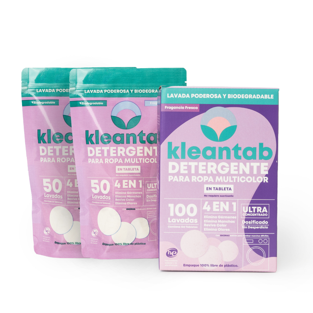 DETERGENTE PARA ROPA EN TABLETA MULTICOLOR - RINDE 100 LAVADAS