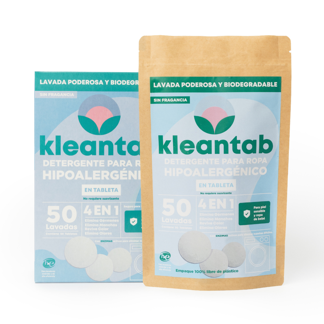 DETERGENTE PARA ROPA EN TABLETA HIPOALERGÉNICO - RINDE 50 LAVADAS